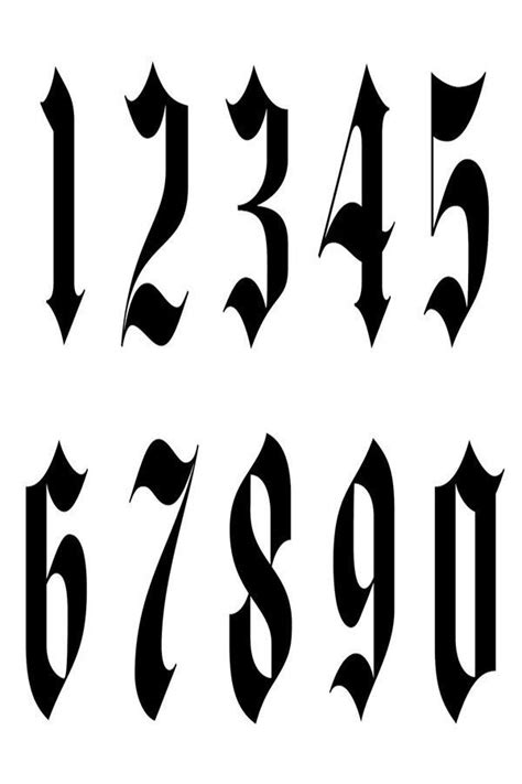 71 Old English Zahlen Tattoo Schriftart