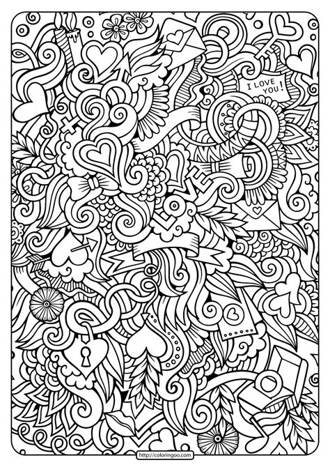 These coloring pages are free. Free Printable Love Doodle Pdf Coloring Page