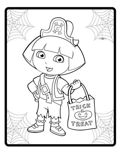 Dora Coloring Pages Halloween 1 Push Pack To Pdf Button And