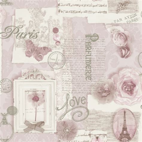 Vintage Shabby Chic Paris Wallpaper Pink 665403 Arthouse Vip Felicity