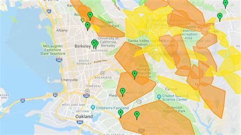 Pgande Power Outage Shut Off Maps Showing Bay Area Cities Affected By Pg