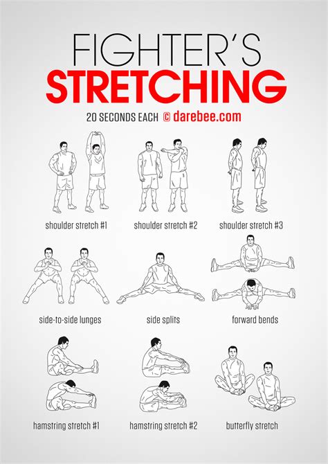 Stretching Exercises Chart By Darebee Darebee Fitness