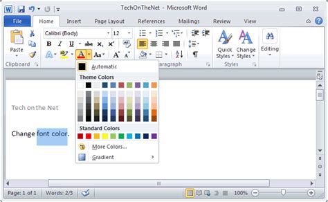 Or if you need the desired font in a word document then how to add fonts to word? MS Word 2010: Change font color