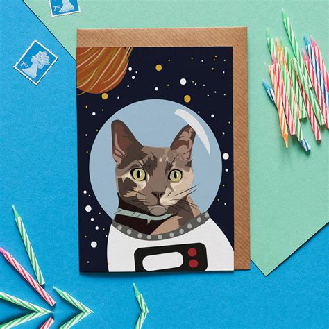 Maybe you would like to learn more about one of these? Astro Cat Card By Lorna Syson | notonthehighstreet.com