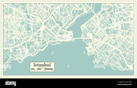 Istanbul Turkey City Map In Retro Style Outline Map Vector