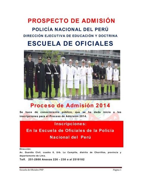 Prospecto De Admision Eo Pnp 2014
