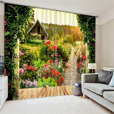 Beautiful Scenery Of Countryside Printed 3d Curtain