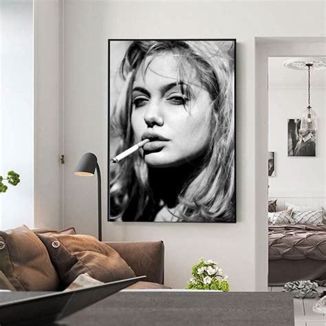 Angelina Jolie Poster Smoking Blonde Girl Pop Art Pop Star Etsy