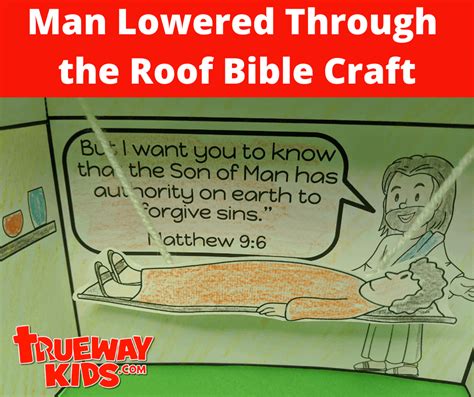 Man Lowered Through The Roof Bible Craft Jesus Heals Jesus Heals Paralyzed Man Bible Crafts