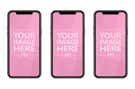 Three Iphone Screens Mockup Mediamodifier