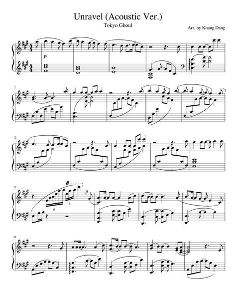 Have you always wondered how to read sheet music. Unravel (Acoustic version) sheet music for Piano download free in PDF or MIDI