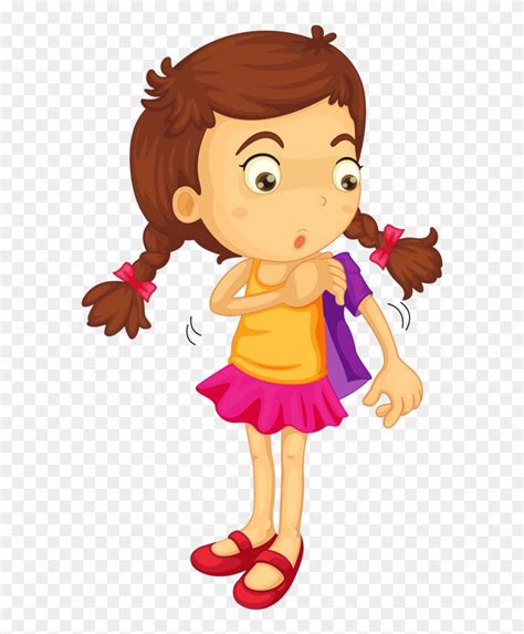 Download Pre K Cartoon Girl Getting Dressed Clipart 599712