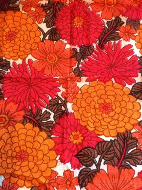 60s Cute Floral Vintage Fabric With A Bold Pattern Great Etsy