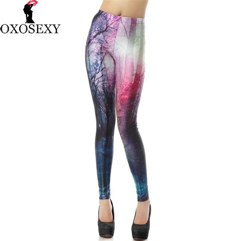New Style High Waist Legging Colorful Mysterious Forest Leggins Fashion