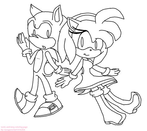 Sonic and Amy [Coloring page] by Greypencilart33312 on DeviantArt