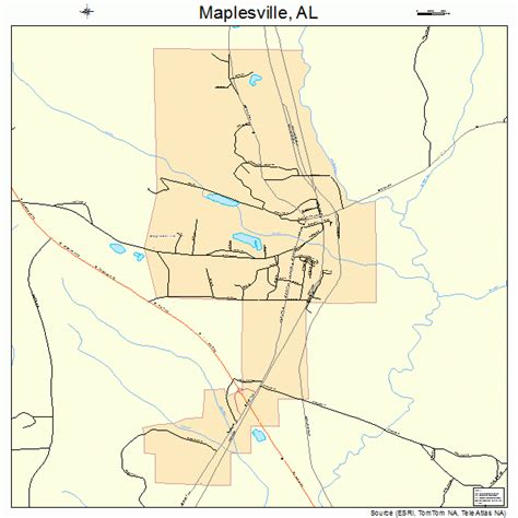 Maplesville Alabama Street Map 0146504