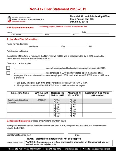 Non Filer Fillable Form Printable Forms Free Online