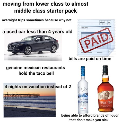 Moving From Lower Class To Almost Middle Class Starter Pack R Starterpacks Starter Packs