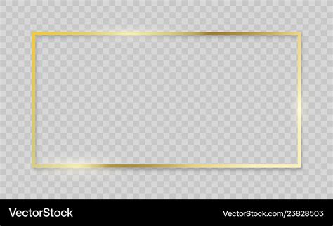 Gold Frame Realistic Golden Border On Transparent Vector Image
