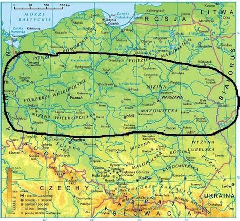 Mapa Polski Niziny Kraków Mapa