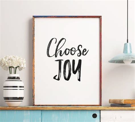 Choose Joy Printable Art Choose Joy Wall Art Inspirational Quote