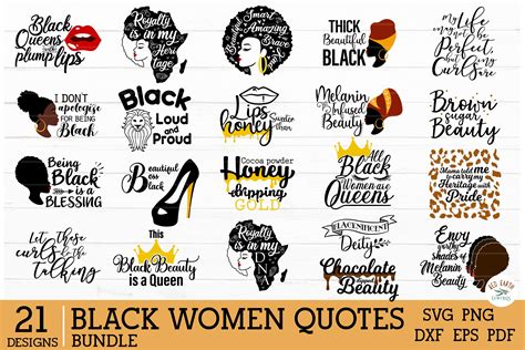 African American Black Woman Quotes Svg Bundleafro Puff Svg 905935
