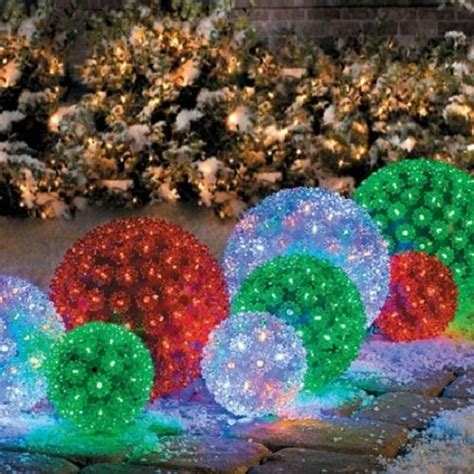 New Battery Powered Lighted Stars Sphere Ball Christmas Holiday In
