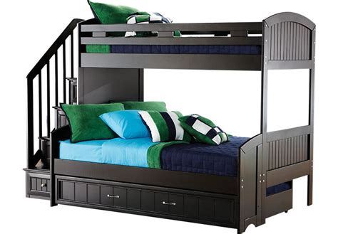 Make the legs by aligning a short section of two by four to either end of a long two by four piece. Cottage Colors Black Twin Full Step Bunk Bed with Trundle ...