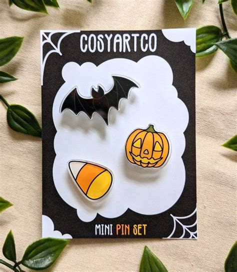 B Grade Halloween Pin Set Of 3 Spooky Acrylic Pins Candy Etsy