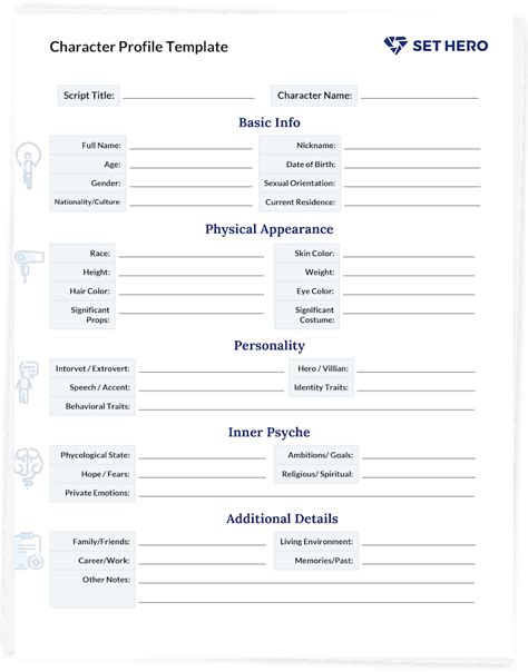 Character Profile Breakdown Template Sethero Character Profile