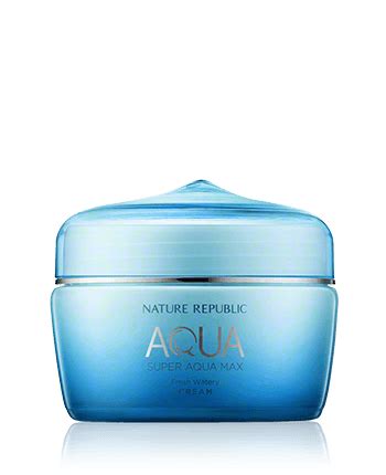 Nature republic's exclusive super aqua max line features a moisturizing set that provides a watery texture for watery hydration with a less creamy and heavy feel. Nature Republic Super Aqua Max Fresh Watery Cream