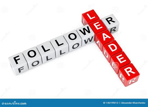 Leader And Follower Puzzle Pieces Sign Royalty Free Illustration
