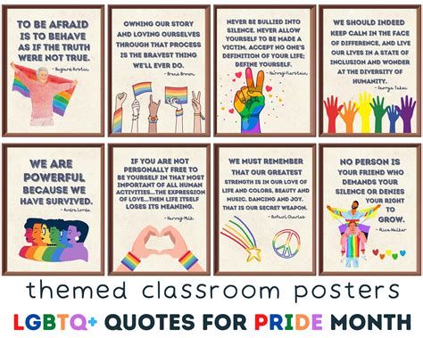 Lgbtq Quotes Set Of 8 Printables Lgbt History Month Etsy Canada
