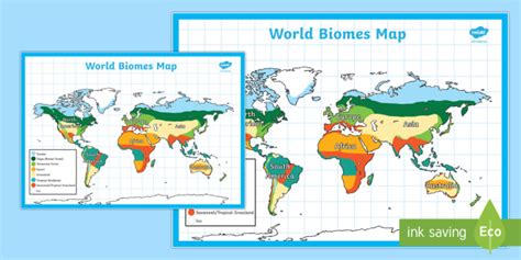 Ks2 World Biomes Map Primary Geography Teacher Made