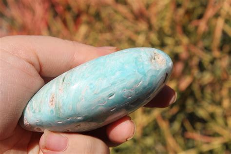Blue Aragonite Palm Stone From Pakistan High Grade Etsy