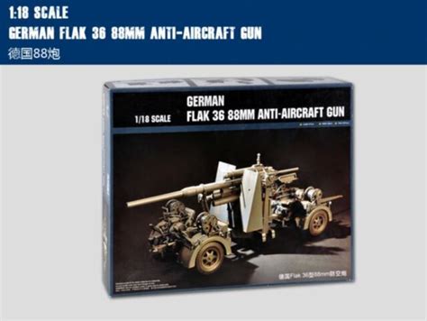 Jsi 1 18 Scale German Flak 36 88mm Anti Aircraft Gun Model Kit For Sale
