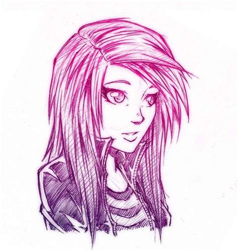 17 Anime Emo Girl Drawing Girl Drawing Emo Art Drawings