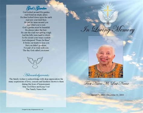 Blank Funeral Program Template Best Photos Of Free Funeral Programs To