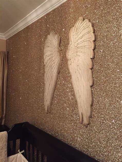 Angel Nursery For Hartlyn Gold Glitter Wallpaper By
