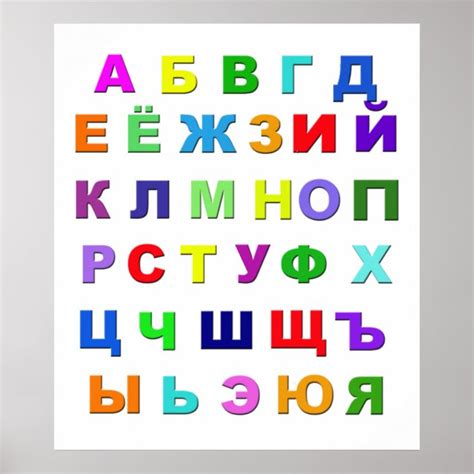 Russian Alphabet Poster