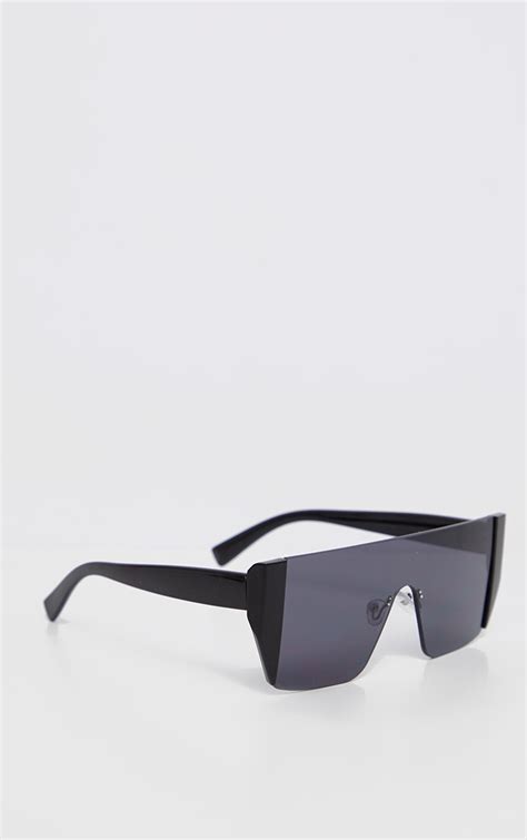 Black Frameless Oversized Sunglasses Prettylittlething