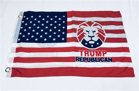trump america lion double sided flag 12 x18 rough tex® flags by the dozen