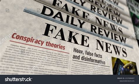 Fake News Conspiracy Theory Hoax Disinformation Stock Illustration