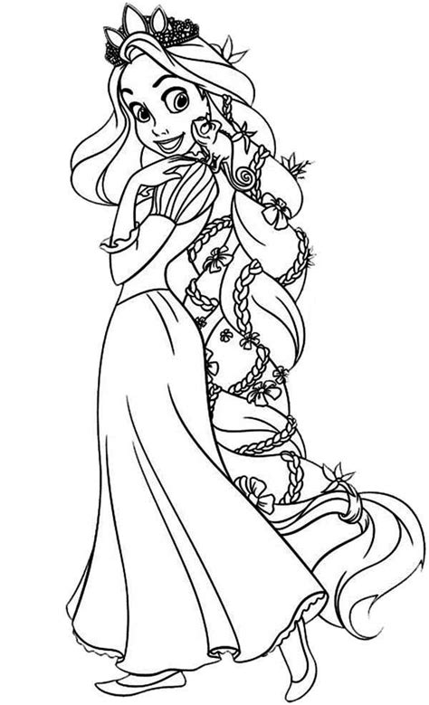 Rapunzel coloring pages are widely lovable by girls, since the character is very popular for her long hair. Rapunzel, Amazing Hair of Rapunzel Coloring Page: Amazing ...