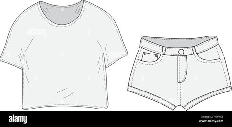 T Shirt And Shorts Set Sketch Swag Style Clothes Hand Drawing