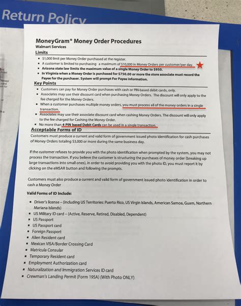 With each money order you purchase, walmart will provide a receipt, given you a confirmed paper trail to show you've made payment on time. Walmart Money Order Procedures Policy copy - Million Mile Guy