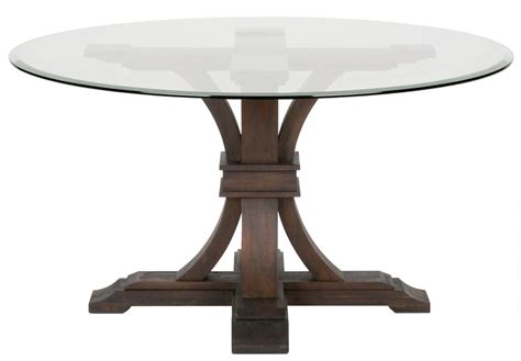 Traditions Rustic Java Devon 54 Round Glass Dining Table From Orient Express Coleman Furniture