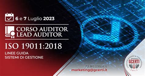 Corso Lead Auditor Iso 90012015 Sistema Gestione Per La Qualità