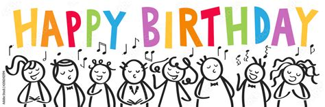 Geburtstagskarte Chor Männer und Frauen singen gemeinsam HAPPY BIRTHDAY Geburtstagslied