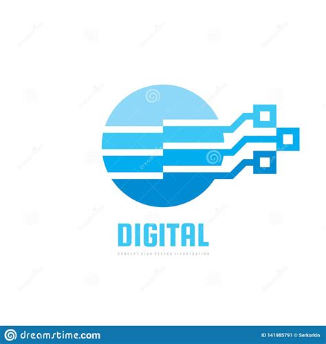 Electronic Technology Vector Logo Template For Corporate Identity